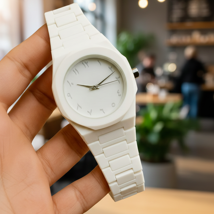Full White Aura Watch Stylish Design Compact Build Perfect Choice For Daily Use And Fashion Needs (Without Box)